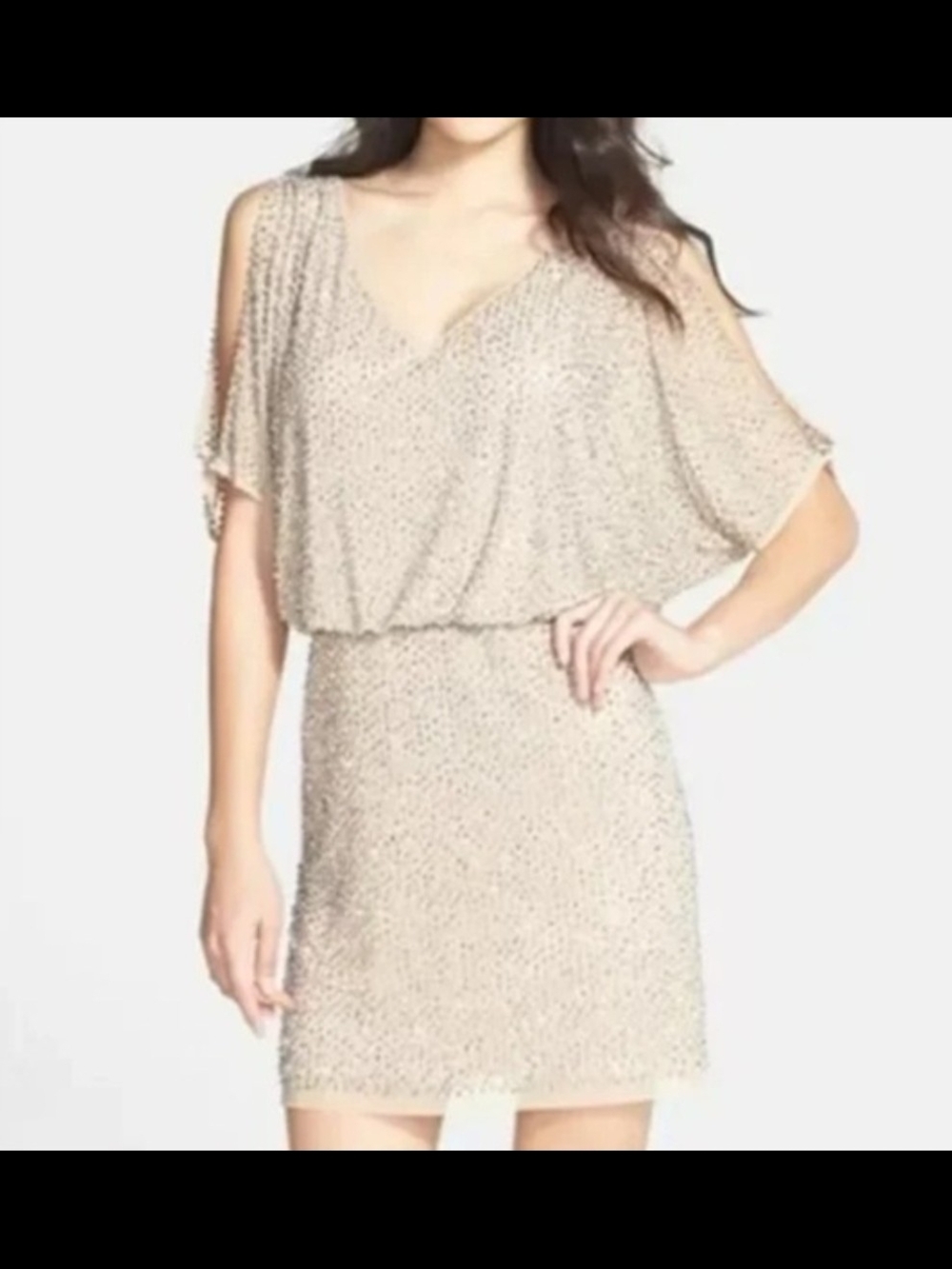 Xscape Women's Sparkly Metallic Beaded Sequin Shift Dress